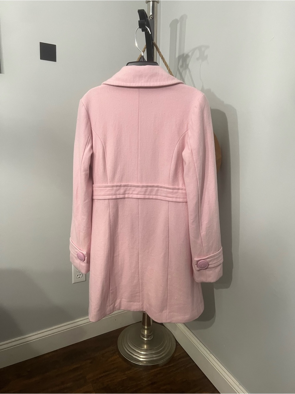Anthropologie Tulle Pink Wool Pea Coat with Button Front - Picture 2 of 12